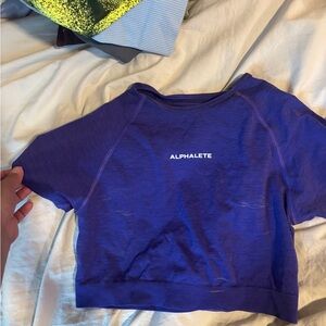 Alphalete Blue Short Sleeve Tee Athletic Style